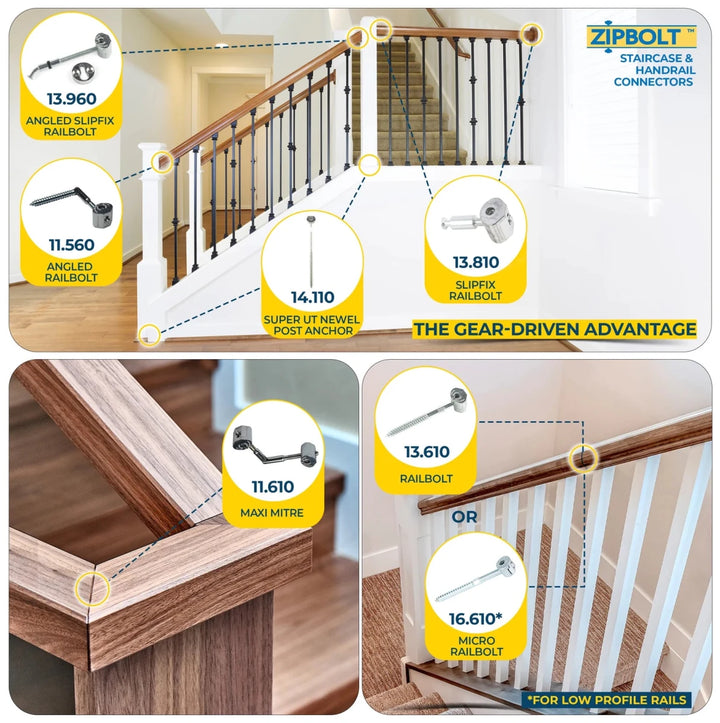 40.500 Deep Socket Driver - 6mm - Accessory for Zipbolt 16.610 Micro Railbolt - Assists with Handrail Fastener Installation - All Things Stairs
