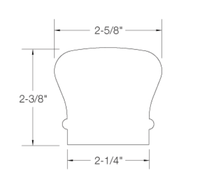 6210 | Wood Handrail 2 1/4" | 4ft - 16ft - All Things Stairs