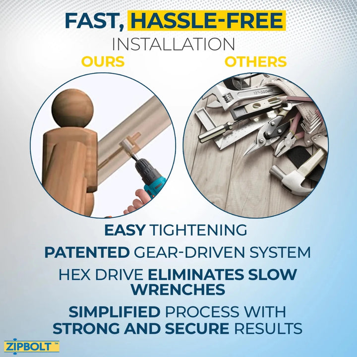 Angled Handrail to Newel Post Connector — 11.560 Angled Railbolt for Lower Staircase Connection - All Things Stairs