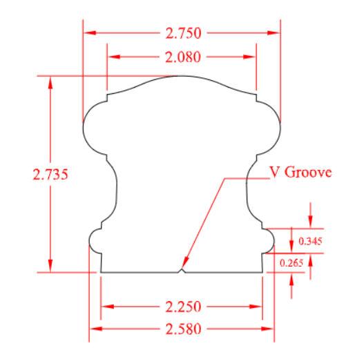 C - 6110S | Bristol Series Solid Cap Handrail | Rail - All Things Stairs