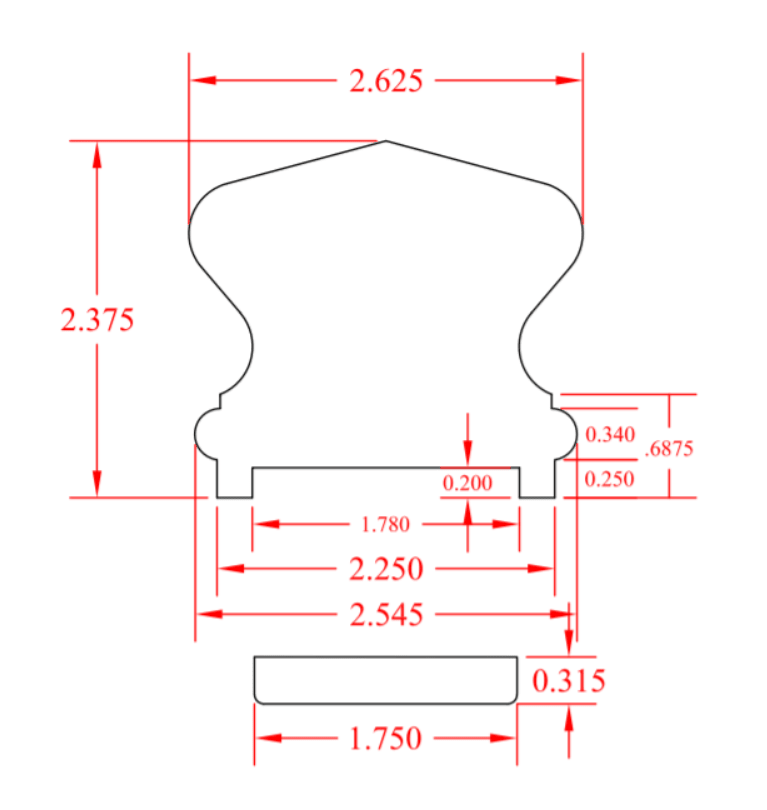 C - 6410P | 1 3/4" Plowed with Fillet | Richmond Handrail | Rail - All Things Stairs