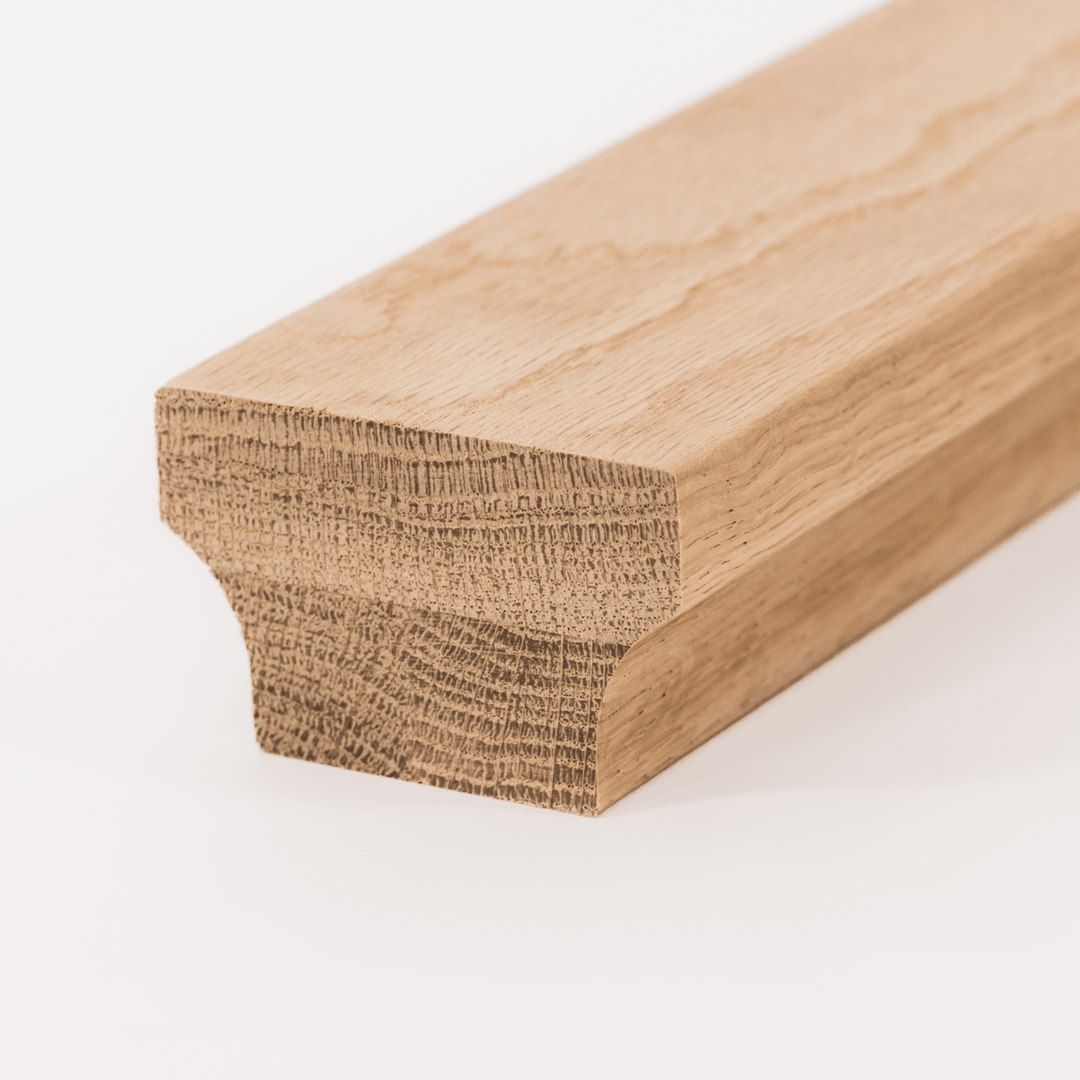 C - 6840S | Craftsman "T" Handrail | Solid Cap | White Oak - All Things Stairs