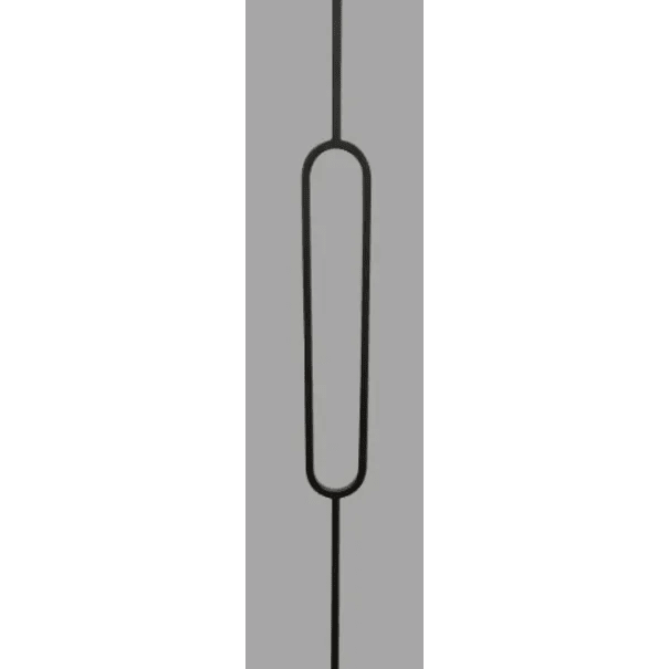 M437 2674 | Oval Panel Iron Baluster 1/2" - All Things Stairs