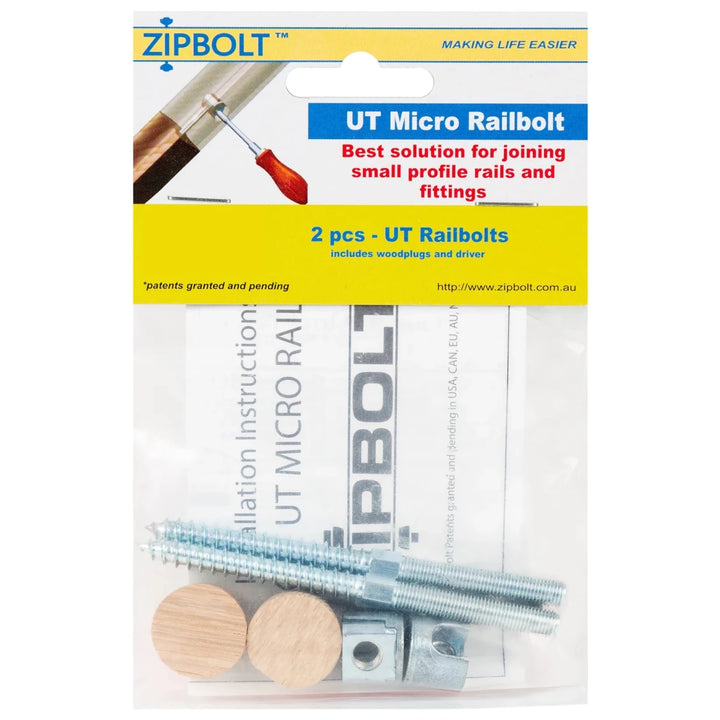 Micro Railbolt – Low Profile Staircase Handrail to Fittings Connector – 16.610 1 Double Pack - All Things Stairs