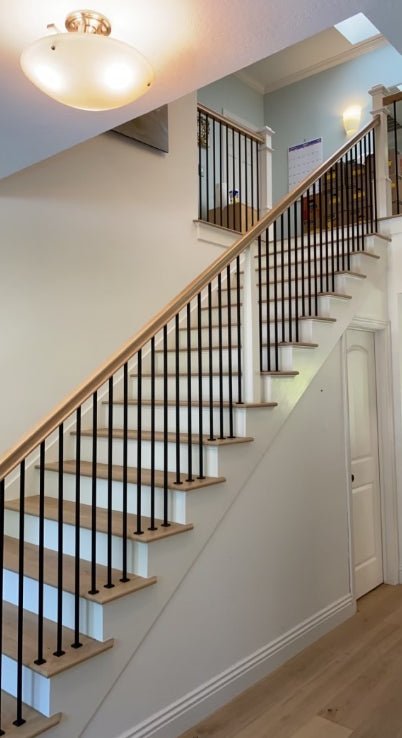 SH907 | 1/2" Flat Iron Baluster shoe | Low Profile | Satin Black - All Things Stairs
