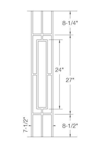 T813 | Iron Baluster | Craftsman Rectangular Panel | 1/2" x 44" - All Things Stairs