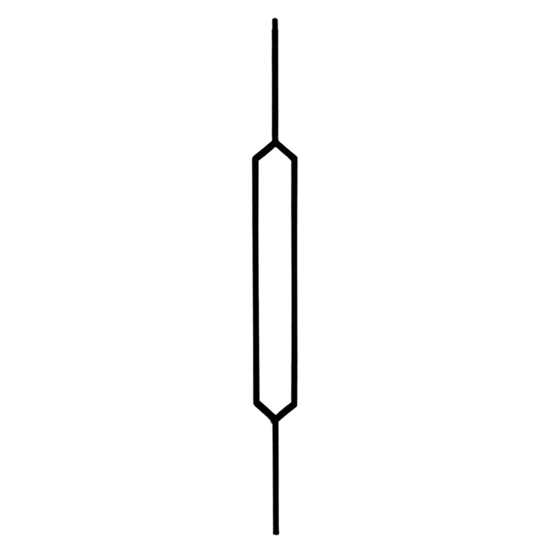 T88 | Iron Baluster | Peaked Top & Bottom Rectangle | 1/2" x 44" Square - All Things Stairs