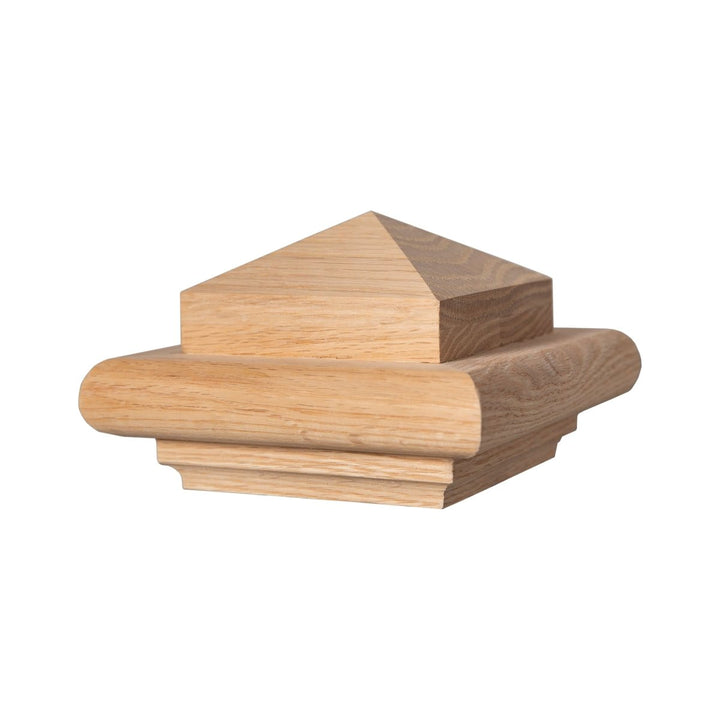 B475 | Box Newel Cap | "B" Style Pyramid Top | Fits 4 3/4" - All Things Stairs