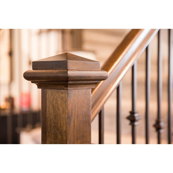 B475 | Box Newel Cap | "B" Style Pyramid Top | Fits 4 3/4" - All Things Stairs