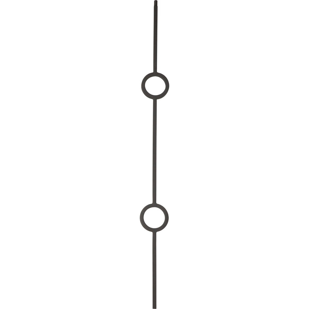 CLEARANCE | T73 | Iron Baluster | Double Circle | 1/2" x 44" | SATIN BLACK - All Things Stairs
