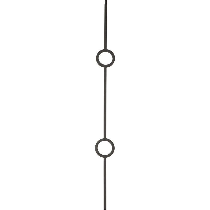 CLEARANCE | T73 | Iron Baluster | Double Circle | 1/2" x 44" | SATIN BLACK - All Things Stairs