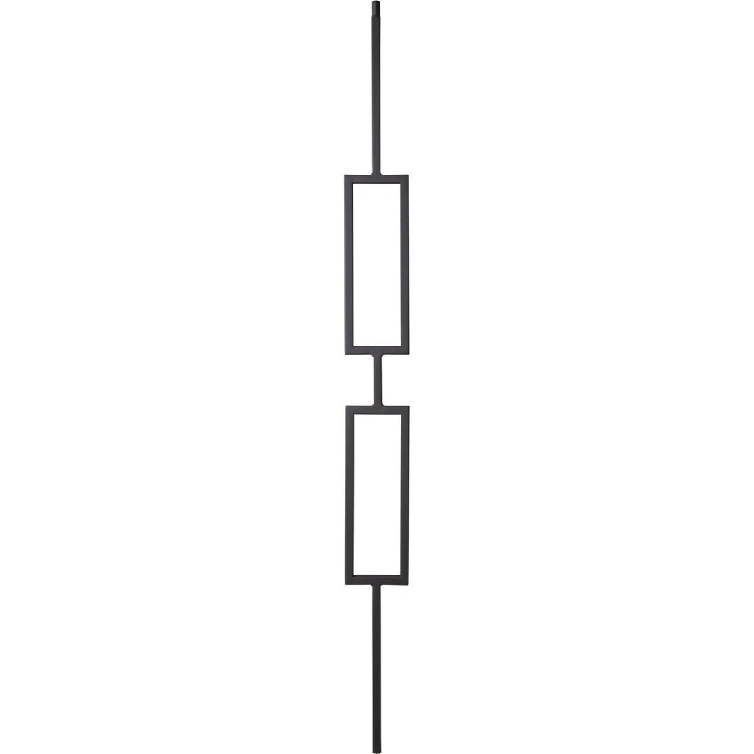 CLEARANCE | T82 | Iron Baluster | Double Rectangle | 1/2" x 44" | SATIN BLACK - All Things Stairs