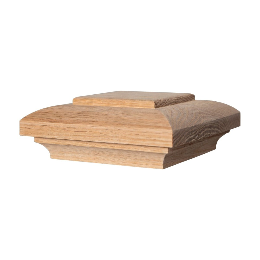 D350 | Box Newel Cap | "D" Style Deco Top | Fits 3 1/2" Post - All Things Stairs