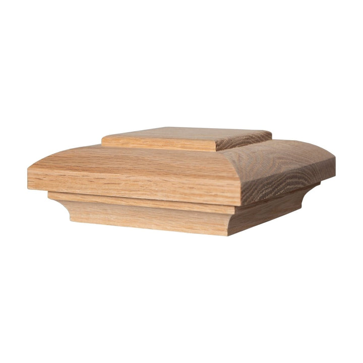 D350 | Box Newel Cap | "D" Style Deco Top | Fits 3 1/2" Post - All Things Stairs
