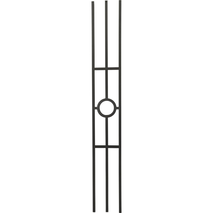 T74 | Iron Baluster | Rectangular Panel with Circle | 1/2" x 44" - All Things Stairs